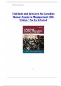 Complete Test Bank Canadian Human Resource Management 12th Edition Schwind Questions & Answers with rationales (Chapter 1-13) Course Management Institution Management Book Canadian Human Resource Management