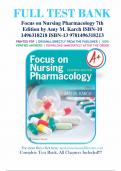 TEST BANK FOR FOCUS ON NURSING PHARMACOLOGY 7TH EDITION BY KARCH.