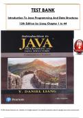 Test Bank for Introduction To Java Programming and Data Structures, 12th Edition by Liang, ISBN: 9780136520238, All 44 Chapters Covered, Verified Latest Edition