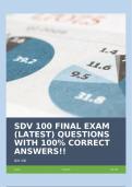 SDV 100 FINAL EXAM (LATEST) QUESTIONS WITH 100% CORRECT ANSWERS!!