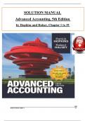 Solution Manual For Advanced Accounting, 5th Edition by Hopkins and Halsey, ISBN: 9781618534323, All 19 Chapters Covered, Verified Latest Edition