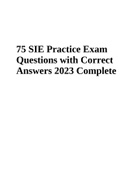 75 SIE Practice Exam Questions with Correct Answers 2023 Complete