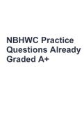 NBHWC Practice Questions Already Graded A+ 2023