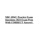 NBC-HWC Practice Exam Questions 2023 Exam Prep With CORRECT Answers 