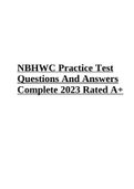 NBHWC Practice Test Questions And Answers Complete 2023 Rated A+