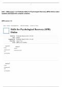 N431 - SPR Lesson 1-12 Posttests Skills for Psychological Recovery (SPR) Online Latest Updated 2024/2025 with complete solutions