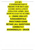 ATI RN COMPREHENSIVE PREDICTOR RETAKE GUIDE 2019 100% VERIFIED ANSWERS 2023/2024 UPDATE