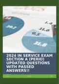 2024 IN SERVICE EXAM SECTION A (PERIO) UPDATED QUESTIONS WITH PASSED ANSWERS!!