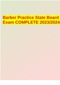 Barber Practice State Board Exam COMPLETE 2023/2024