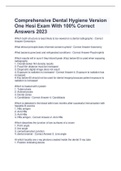 Comprehensive Dental Hygiene Version One Hesi Exam With 100% Correct Answers 2023
