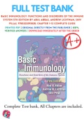 Test Bank For Basic Immunology: Functions and Disorders of the Immune System 5th Edition By Abul Abbas, Andrew Lichtman, Shiv Pillai 9780323390828 Chapter 1-12 Complete Guide .