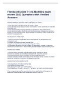 Florida Assisted living facilities exam review 2023 Questions with Verified Answers