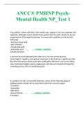 ANCC® PMHNP Psych-Mental Health NP_Test 1