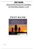 Test Bank For Maternal Child Nursing Care 2nd Edition By Ward Hisley, Consists Of 49 Complete Chapters, ISBN: 978-0803636651