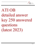 ATI OB detailed answer key 250 answered questions (latest 2023)