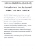 Fire Academy/scba Exam Questions and Answers 100% Solved | Graded A+