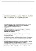 COMPLEX CRITICAL CARE (NR 342) EXAM 2  2024/2025 ACTUAL EXAM 100% PASS