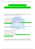 ATI RN Mental Health 2019 Graded A+ Latest update October 2024 RN is admitting client who has a alcohol use disorder. Which of the following statements by the client indicates that the client is using denial as a defense mechanism? A. I put in extra hours