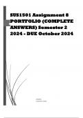 SUS1501 Assignment 8 PORTFOLIO (COMPLETE ANSWERS) Semester 2 2024 - DUE October 2024