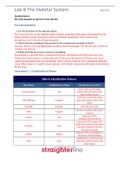  BIO 201 BIO201: Anatomy and Physiology - Straighterline Lab 6 The Skeletal System 