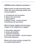 ARDMS practice abdomen questions with 100% solutions