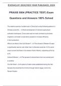 PRAXIS 5004 (PRACTICE TEST) Exam Questions and Answers 100% Solved