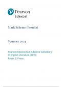 Pearson Edexcel AS English Literature Paper 2 (PROSE) June 2024 Final Mark Scheme/ 8et0-02