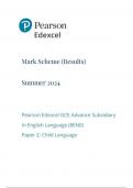 Pearson Edexcel AS English Language Paper 2(Child Language) June 2024 Final Mark scheme/ 8en0-02