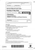 Pearson Edexcel AS CHEMISTRY Paper 2 June 2024 QUESTION PAPER/ 8ch0-02( Core organic and physical Chemistry)