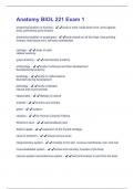 Anatomy BIOL 221 Exam 1 Questions And Answers Rated 100% Correct