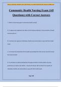 Community Health Nursing Exam (145 Questions) with Correct Answers