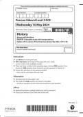 Pearson Edexcel AS HISTORY Paper 1F June 2024 QUESTION PAPER/ 8hi0-1F