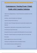 Contemporary Nursing Exam 1 Study Guide with Complete Solutions