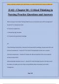 EAQ : Chapter 04 : Critical Thinking in Nursing Practice Questions and Answers