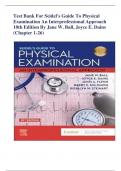 TEST BANK For Seidel's Guide to Physical Examination An Interprofessional Approach 10th Edition by Jane W. Ball, Joyce E. Dains}|| All Chapters 1- 26|| Newets Edition 