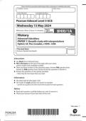 Pearson Edexcel AS HISTORY Paper 1A June 2024 QUESTION PAPER/ 8hi0-1a