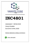 INC4801 Assignment 1 (MCQ) 2023