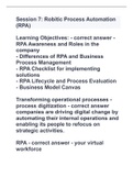 Session 7: Robitic Process Automation (RPA) with 100% correct answers