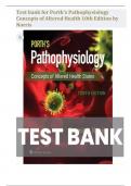 TEST BANK FOR PORTH’S PATHOPHYSIOLOGY 10TH EDITION BY NORRIS|| ALL CHAPTERS || NEWEST EDITION