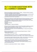 HLT 110 EXAM QUESTIONS WITH ALL CORRECT ANSWERS 