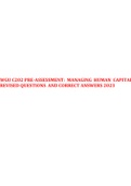 WGU C202 PRE-ASSESSMENT: MANAGING HUMAN CAPITAL REVISED QUESTIONS AND CORRECT ANSWERS 2023.