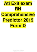 Ati Exit exam RN Comprehensive Predictor 2019 Form D