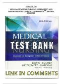 Test Bank - Medical-Surgical Nursing: Assessment and Management of Clinical Problems 10TH EDITION, LEWIS, BUCHER, HEITKEMPER, HARDING, KWONG