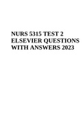 NURS 5315 TEST 2 ELSEVIER QUESTIONS WITH ANSWERS 2023