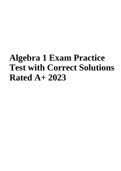 Algebra EOC PRACTICE TEST 1 Exam Practice Test with Correct Solutions Rated A+ 2023