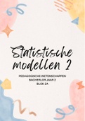 Statistische modellen 2 ~ aantekeningen