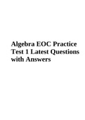 Algebra EOC Practice Test 1 Latest Questions with Answers