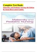 Complete Test Bank: Maternity And Pediatric Nursing 4th Edition By Susan Ricci Latest Update.