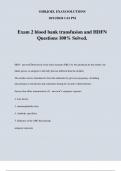 Exam 2 blood bank transfusion and HDFN Questions 100% Solved.