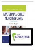 Complete test bank for davis advantage for maternal child nursing care, 3rd edition by scannell (f9781719640985-isbn) All chapters are included.